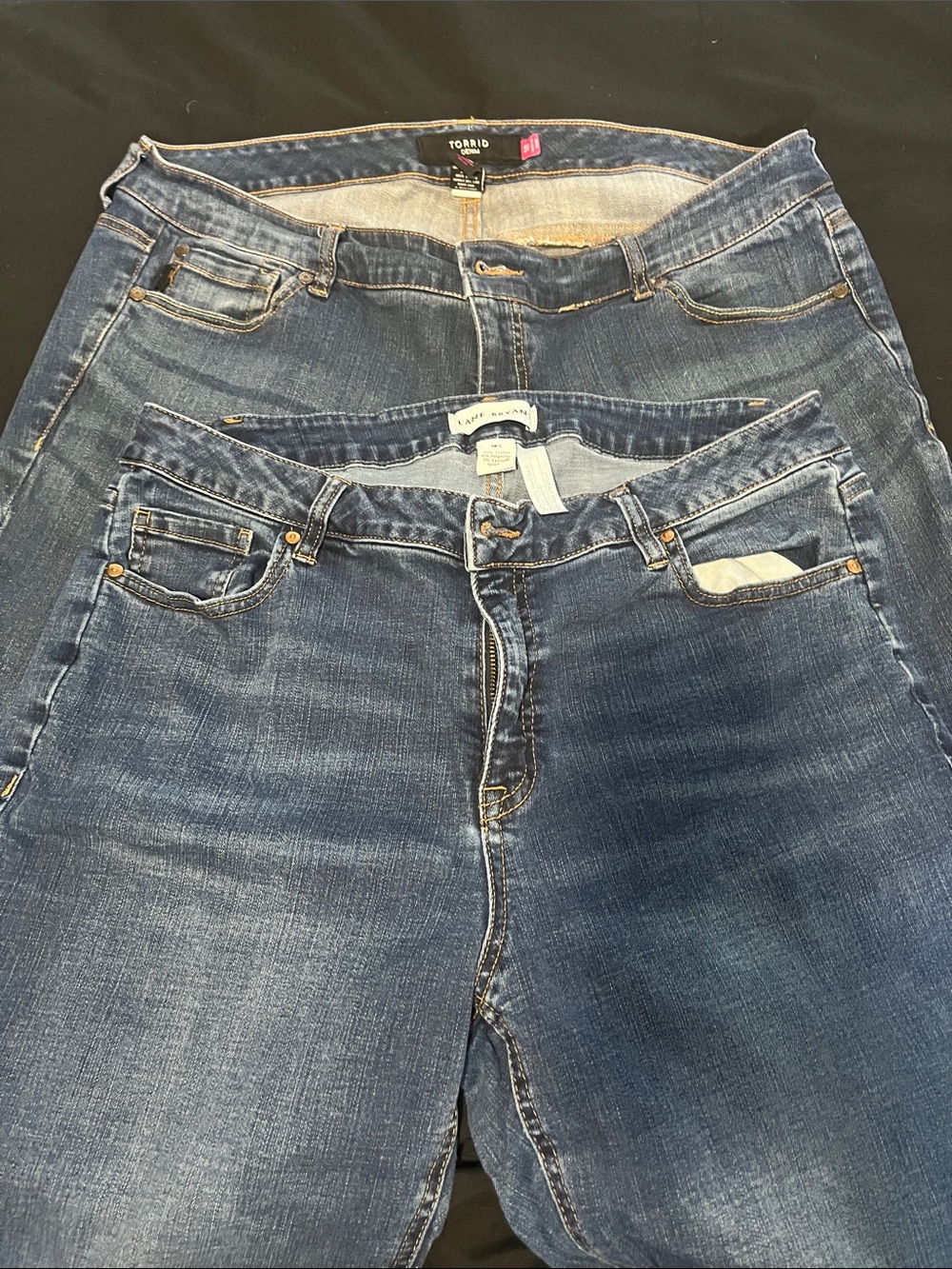 Torrid and lane Bryant 2 pair Women's High-Rise Jeans in Medium Blue Wash